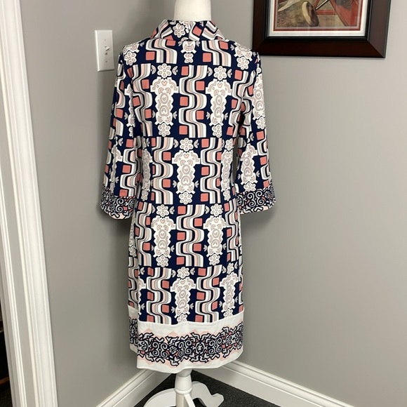 J.McLaughlin Mock Neck Shift Dress Womens Size Medium Catalina Cloth - Picture 5 of 7